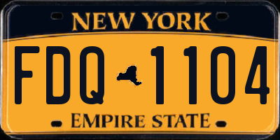 NY license plate FDQ1104