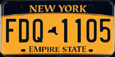 NY license plate FDQ1105