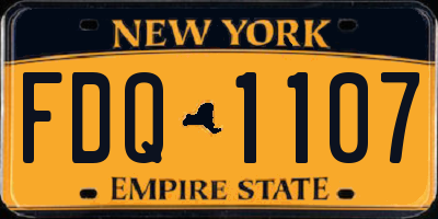 NY license plate FDQ1107