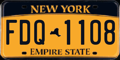 NY license plate FDQ1108