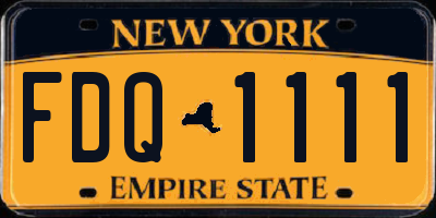 NY license plate FDQ1111