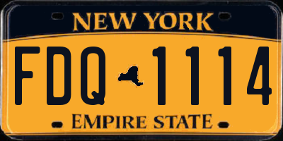 NY license plate FDQ1114