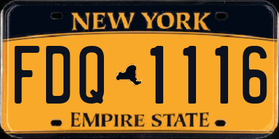 NY license plate FDQ1116