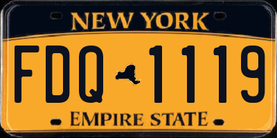 NY license plate FDQ1119