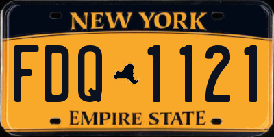 NY license plate FDQ1121