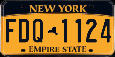 NY license plate FDQ1124