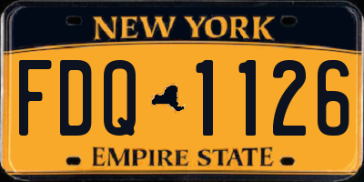 NY license plate FDQ1126