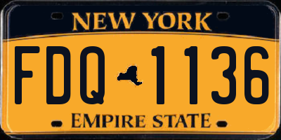 NY license plate FDQ1136
