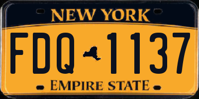 NY license plate FDQ1137
