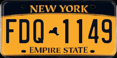 NY license plate FDQ1149
