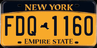 NY license plate FDQ1160