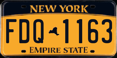 NY license plate FDQ1163