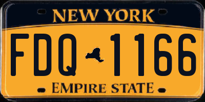 NY license plate FDQ1166
