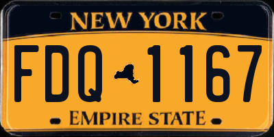 NY license plate FDQ1167