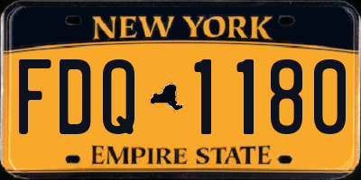 NY license plate FDQ1180