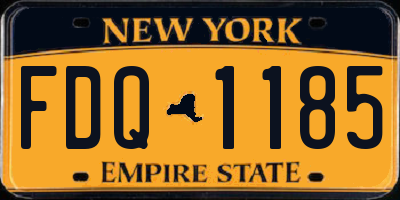 NY license plate FDQ1185