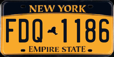 NY license plate FDQ1186