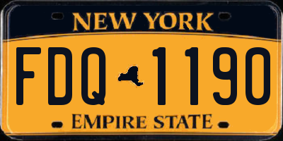 NY license plate FDQ1190