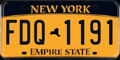 NY license plate FDQ1191
