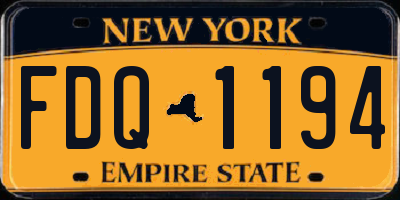 NY license plate FDQ1194