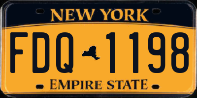 NY license plate FDQ1198