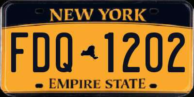 NY license plate FDQ1202