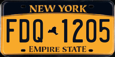 NY license plate FDQ1205