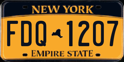 NY license plate FDQ1207