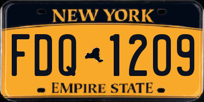NY license plate FDQ1209