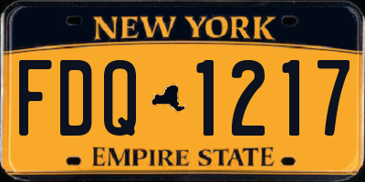 NY license plate FDQ1217