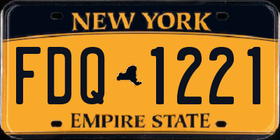 NY license plate FDQ1221