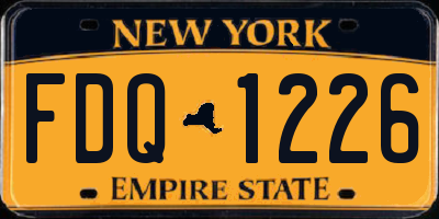 NY license plate FDQ1226