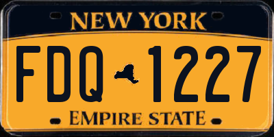 NY license plate FDQ1227