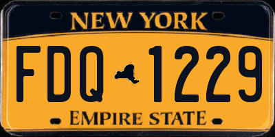 NY license plate FDQ1229