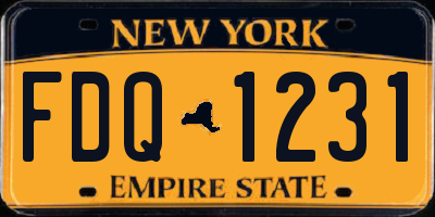 NY license plate FDQ1231
