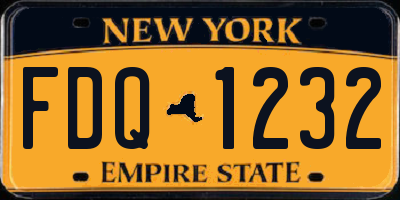 NY license plate FDQ1232