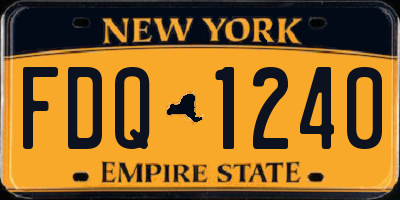 NY license plate FDQ1240