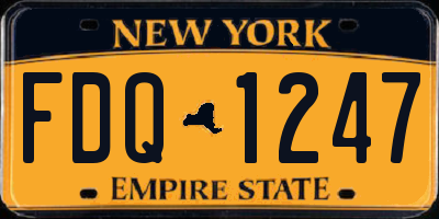 NY license plate FDQ1247