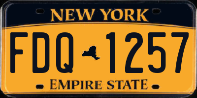 NY license plate FDQ1257