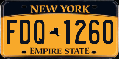 NY license plate FDQ1260