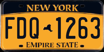 NY license plate FDQ1263
