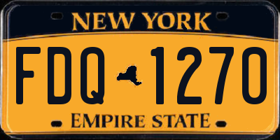 NY license plate FDQ1270