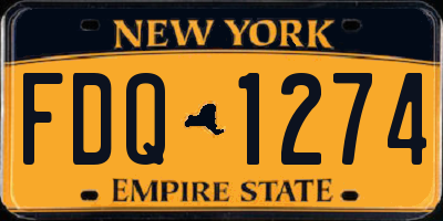 NY license plate FDQ1274