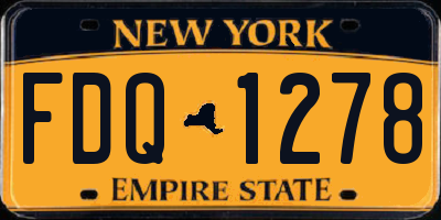 NY license plate FDQ1278