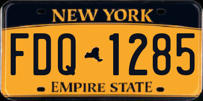 NY license plate FDQ1285