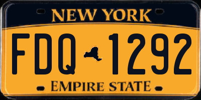 NY license plate FDQ1292