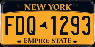 NY license plate FDQ1293