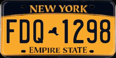 NY license plate FDQ1298