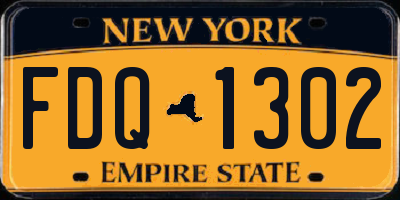 NY license plate FDQ1302