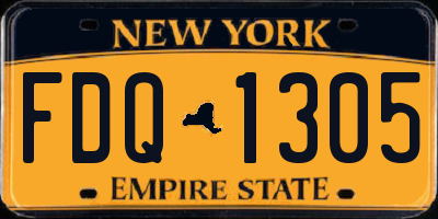 NY license plate FDQ1305